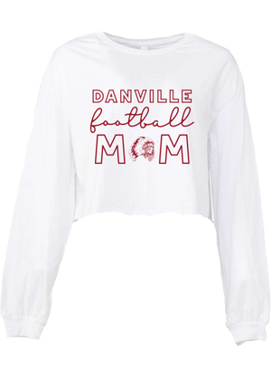 Danville Football Mom Crop Long Sleeve Tee - YSD
