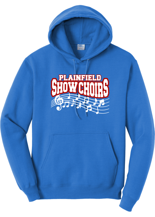Plainfield Show Choir Core Fleece Pullover Hooded Sweatshirt Blue - YSD
