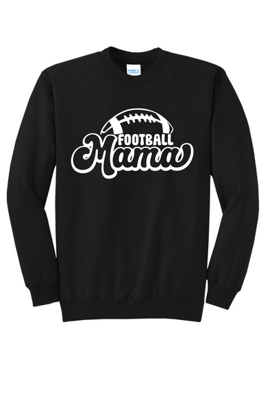 Football Mama Crew Neck - Black - Y&S Designs, LLC