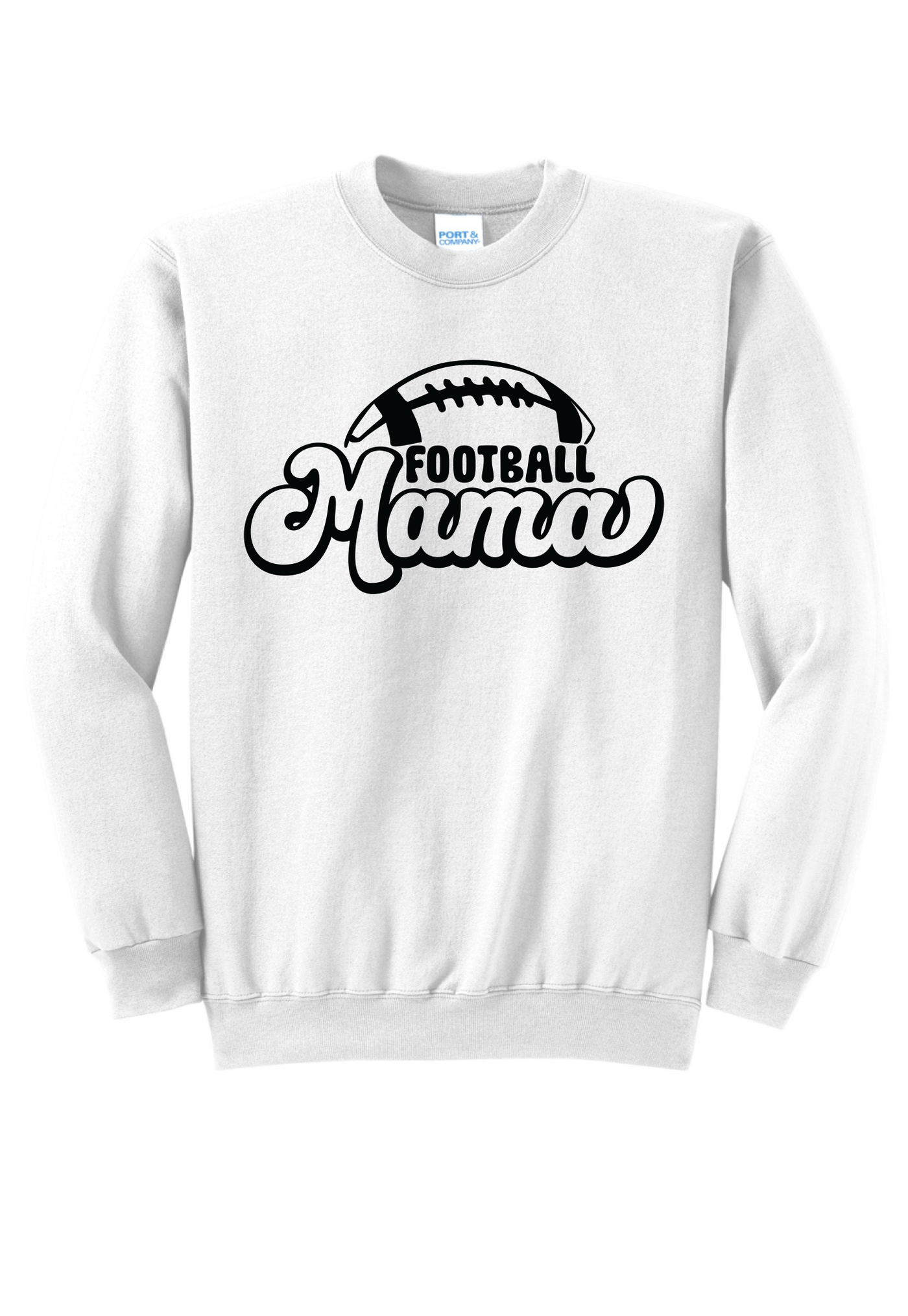 Football Mama Crew Neck - White - Y&S Designs, LLC