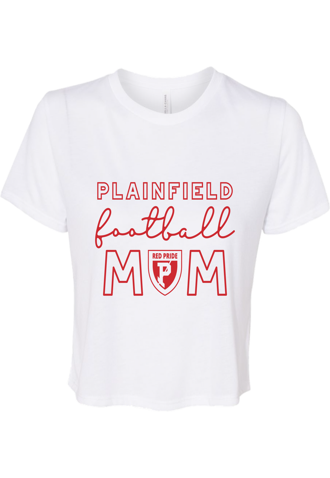 Plainfield Football Mom Crop Tee - Y&S Designs, LLC