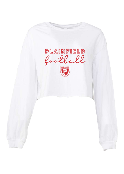 Plainfield Football Crop Long Sleeve Tee - Y&S Designs, LLC