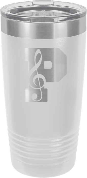 PLAINFIELD SHOW CHOIR 20 oz. White Ringneck Tumbler with Clear Lid - YSD
