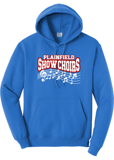Plainfield Show Choir Core Fleece Pullover Hooded Sweatshirt Blue - YSD