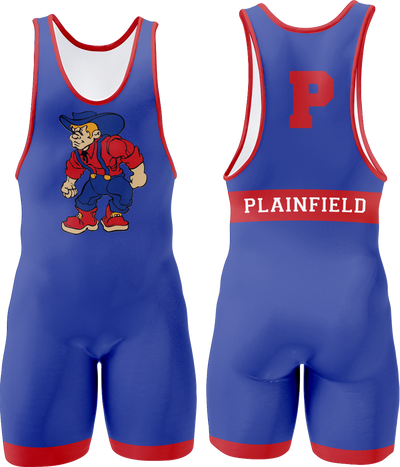 Plainfield Wrestling Full Custom Singlet - BLUE - Y&S Designs, LLC