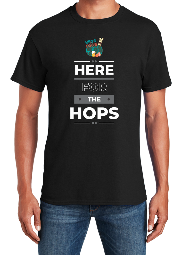 Kegs & Eggs T-Shirt Here for the Hops - YSD