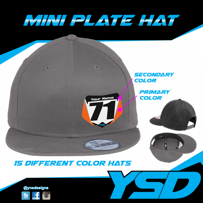Mini plate Flat bill hat - Y&S Designs, LLC
