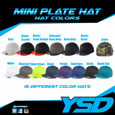 Mini plate Flat bill hat - Y&S Designs, LLC