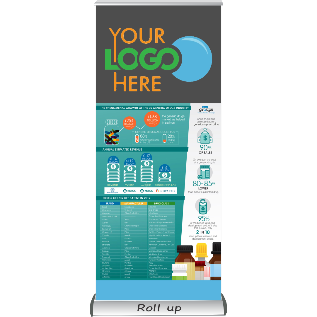 Retractable Roll Up Banner Stand 33" Stand - Y&S Designs, LLC