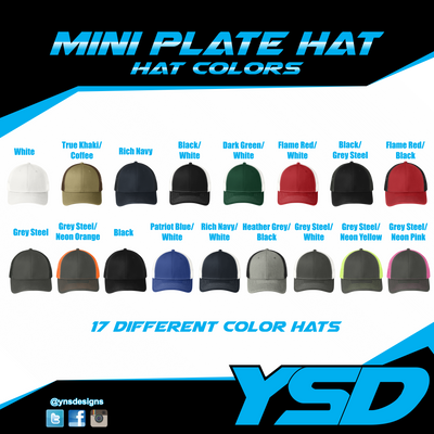 Mini plate Trucker snapback hat - Y&S Designs, LLC